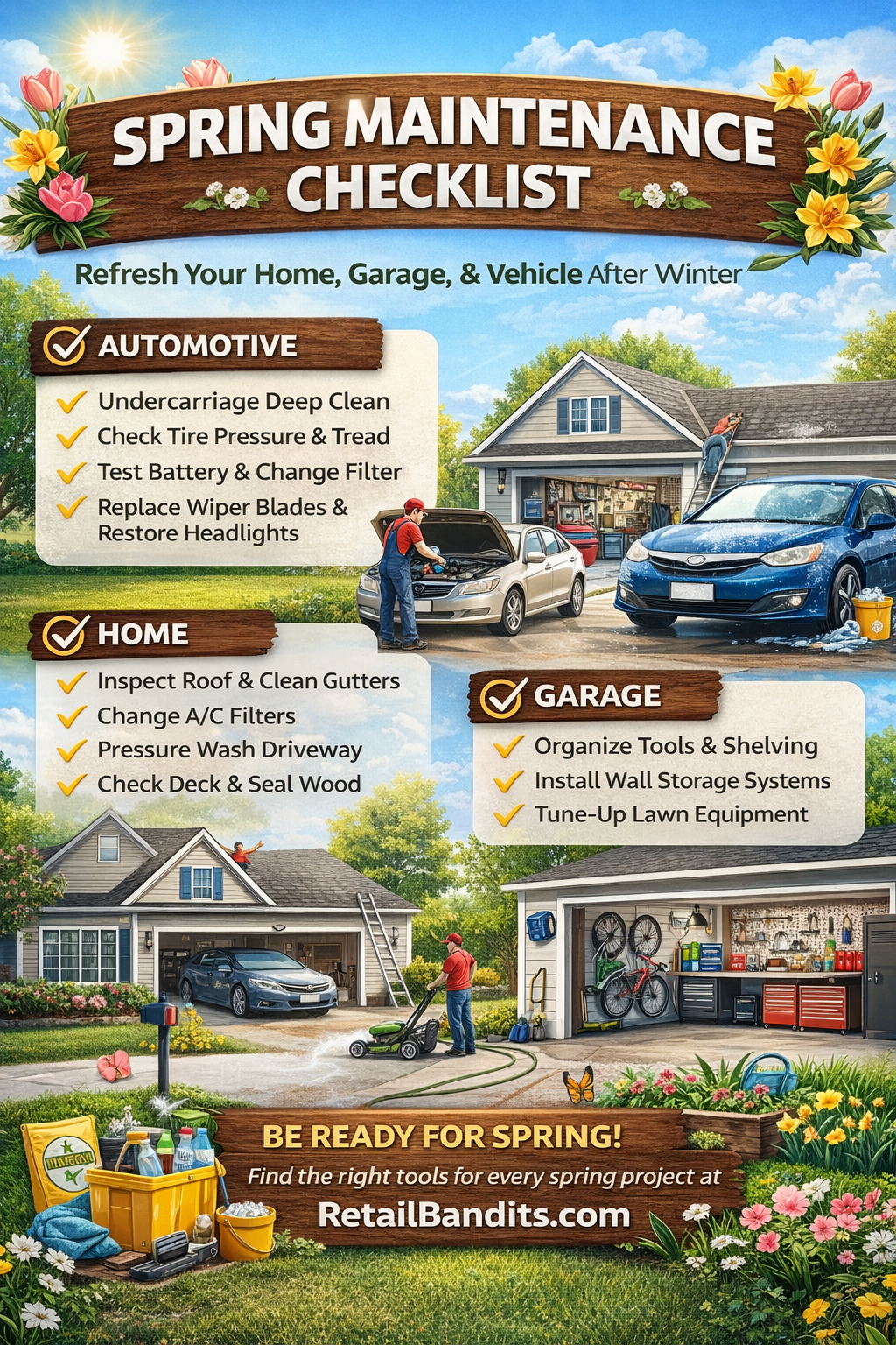 Spring Maintenance Guide: Refresh Your Home, Garage, and Vehicle