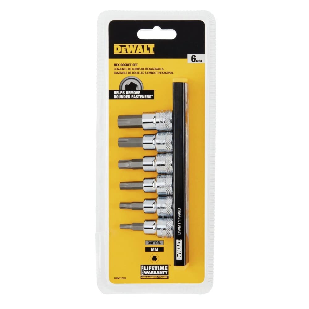 DEWALT 3/8 DRIVE, MM HEX SOCKET SET, 6PC (DWMT17001)