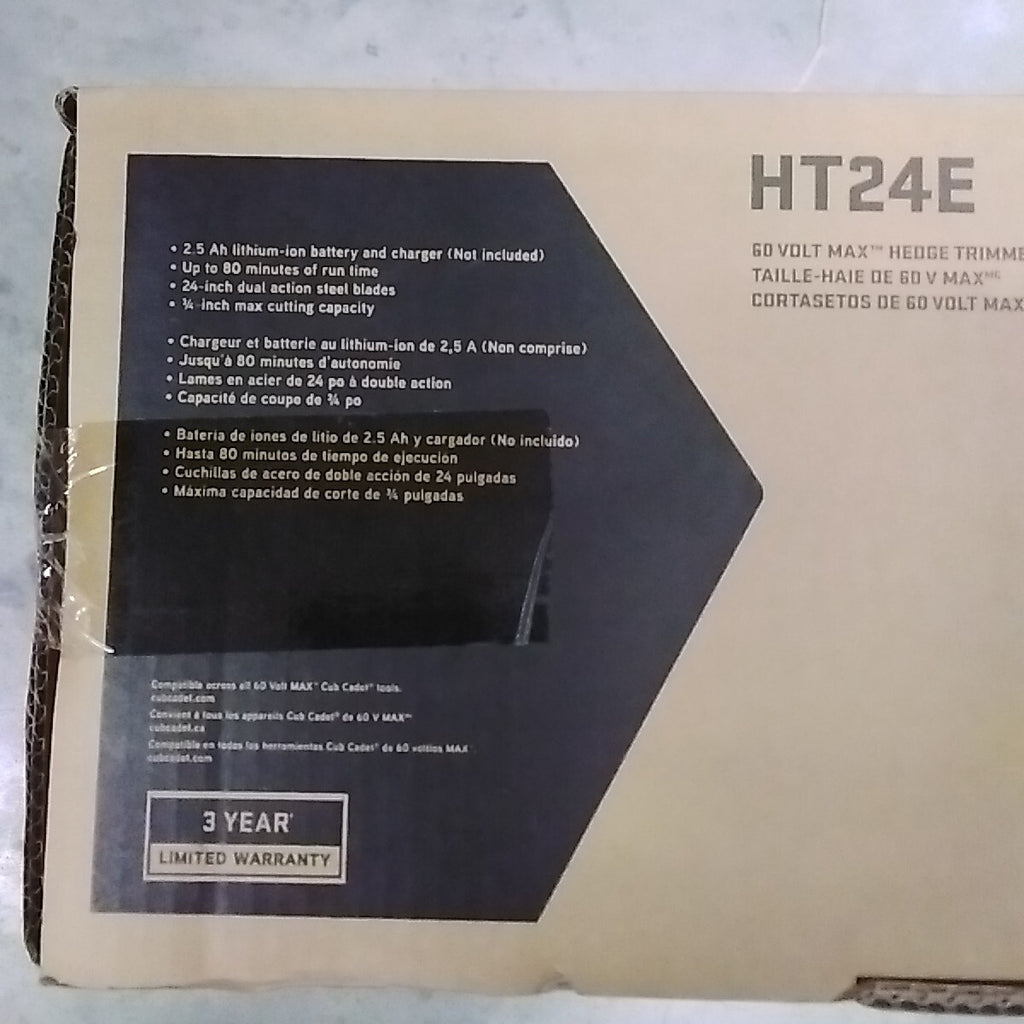 Cub Cadet HT24E 60 Volt Max 24" Cordless Electric Hedge Trimmer  *TOOL ONLY*