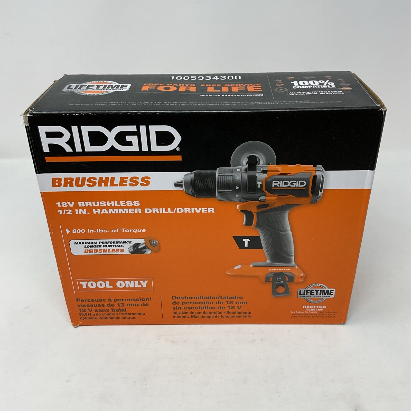 Ridgid R86115B 18V Volt Brushless Cordless 1/2" Hammer Drill/Driver *Tool Only*