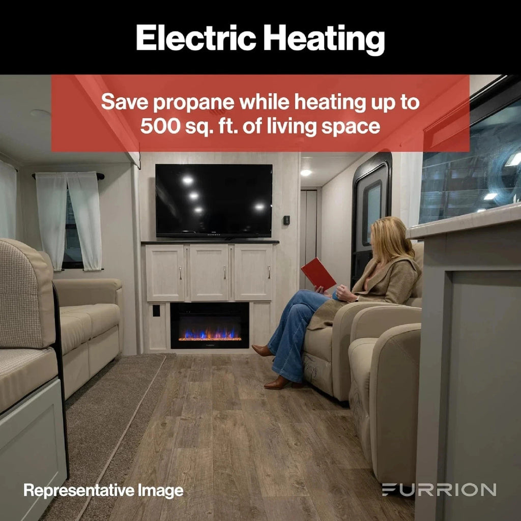Furrion 30" Built-In Electric Fireplace Heater Black RV Camper FF30SC15A-BL