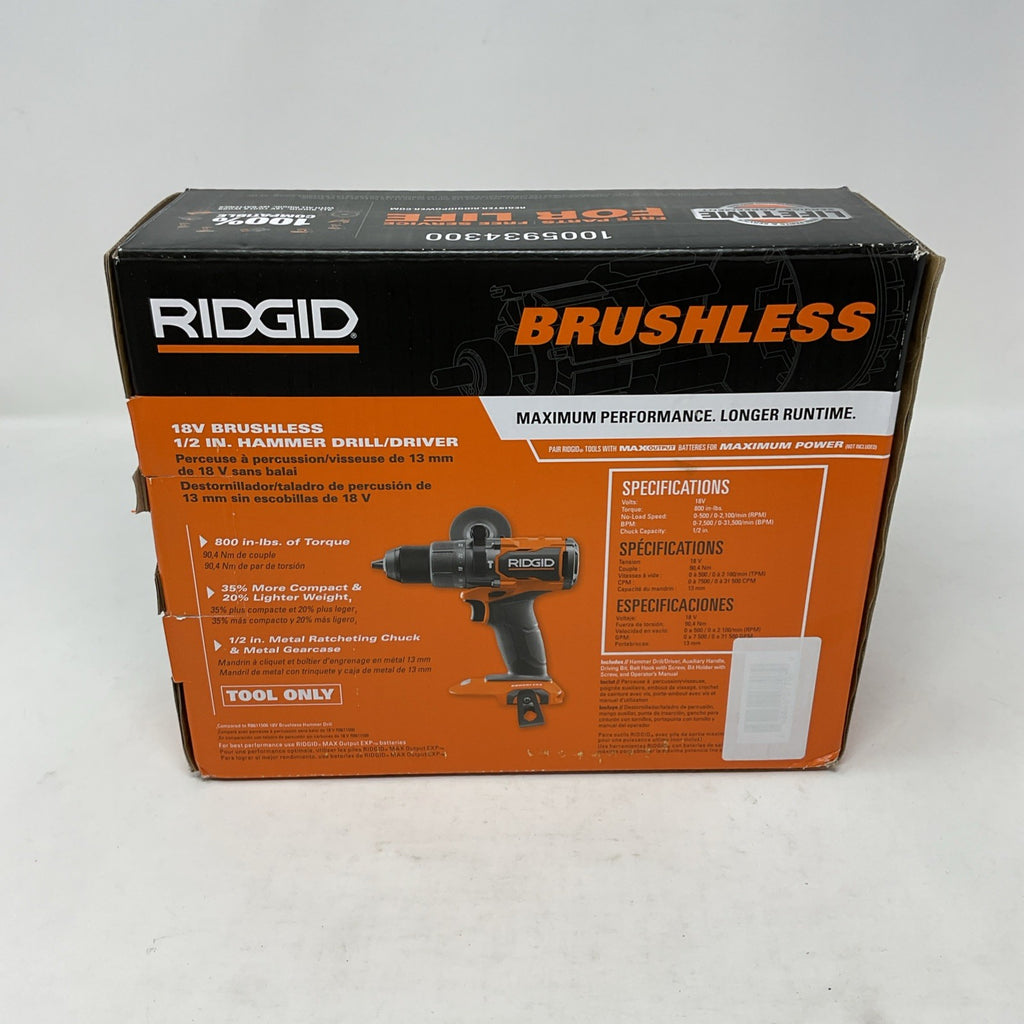 Ridgid R86115B 18V Volt Brushless Cordless 1/2" Hammer Drill/Driver *Tool Only*