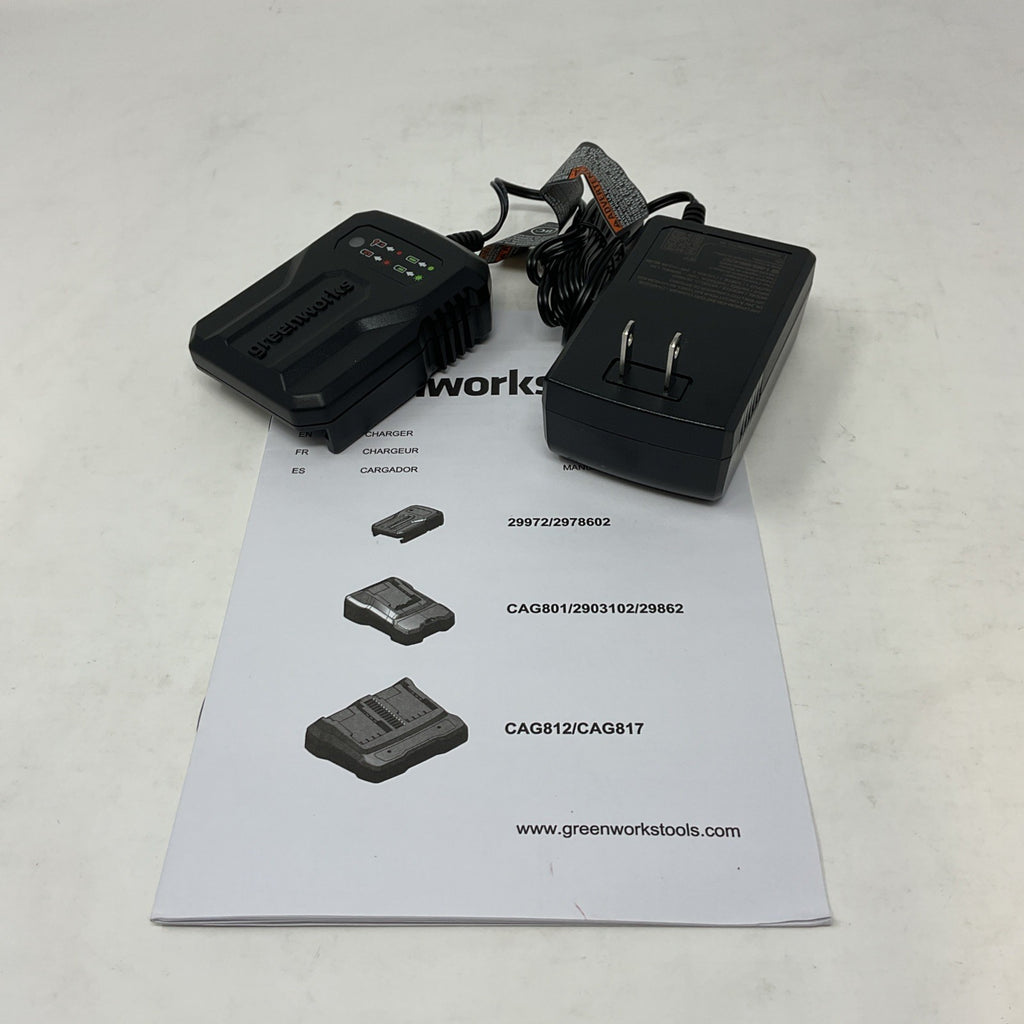 OEM Greenworks 24V Compact Battery Charger 2978602 24 Volt + owner's manual