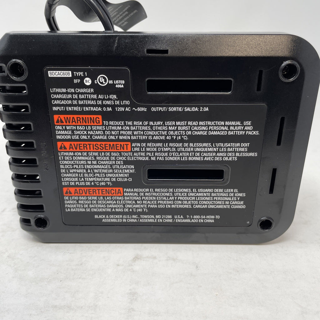OEM Genuine BLACK & DECKER 60V 60 Volt MAX 1.5AH Battery & Charger Kit LBX1560
