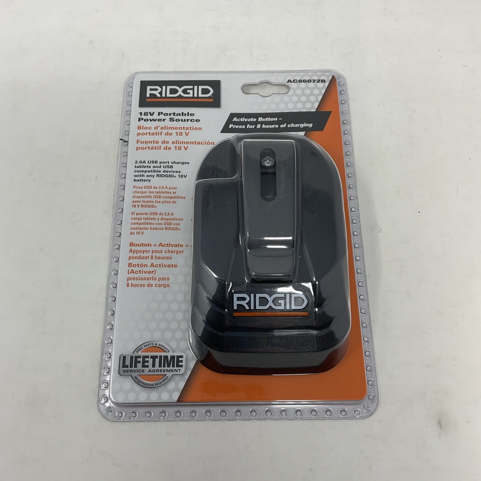 Ridgid 18V Volt USB Portable Mobile Battery Charging Adaptor Port Power Source