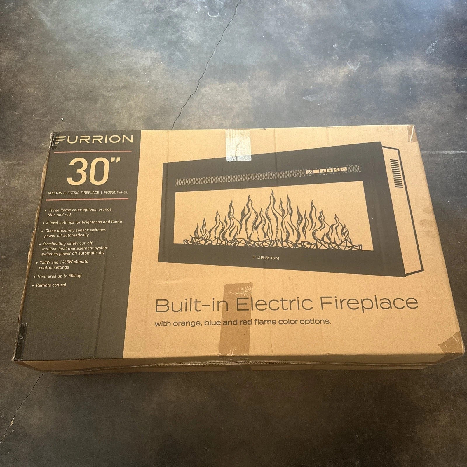 Furrion 30" Built-In Electric Fireplace Heater Black RV Camper FF30SC15A-BL