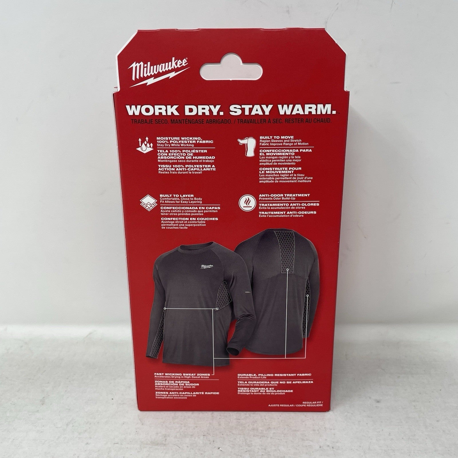 Milwaukee 402G-LDY Men's Workskin Long Sleeve Shirt Gray Size Large