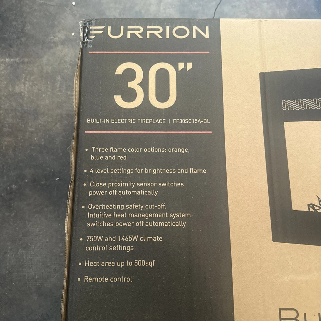 Furrion 30" Built-In Electric Fireplace Heater Black RV Camper FF30SC15A-BL