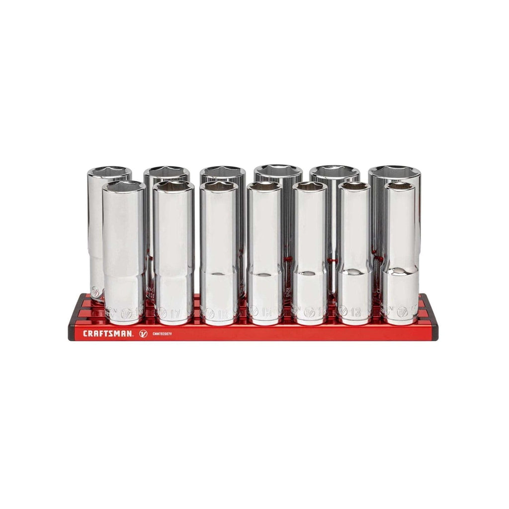 CRAFTSMAN V-SERIES Socket Set, Deep MM, 1/2 Inch Drive, 13 Piece (CMMT17595V)