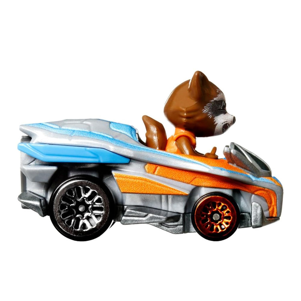Hot Wheels RacerVerse Die-Cast Vehicle with Rocket Racoon Driver 1:64 Scale