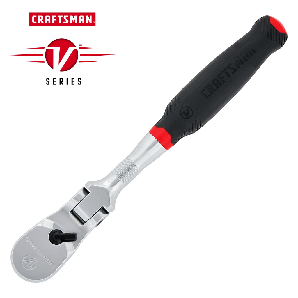 CRAFTSMAN V-SERIES Ratchet, 1/2 Inch Drive, 96-Tooth, Flexible Head XL Comfort Grip (CMMT86336V)