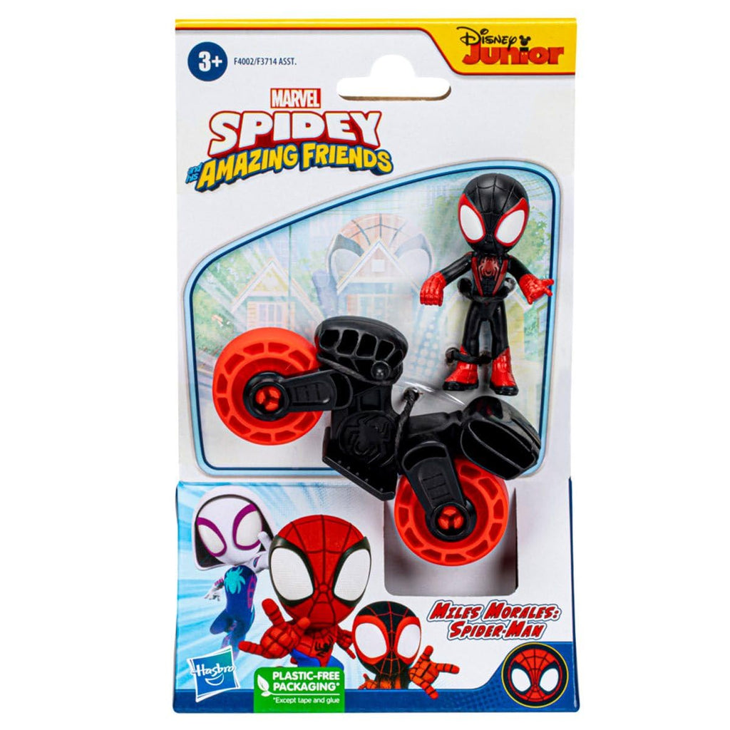 Marvel Spidey and His Amazing Friends 2.5" Miles with Motorcycle Figure Set