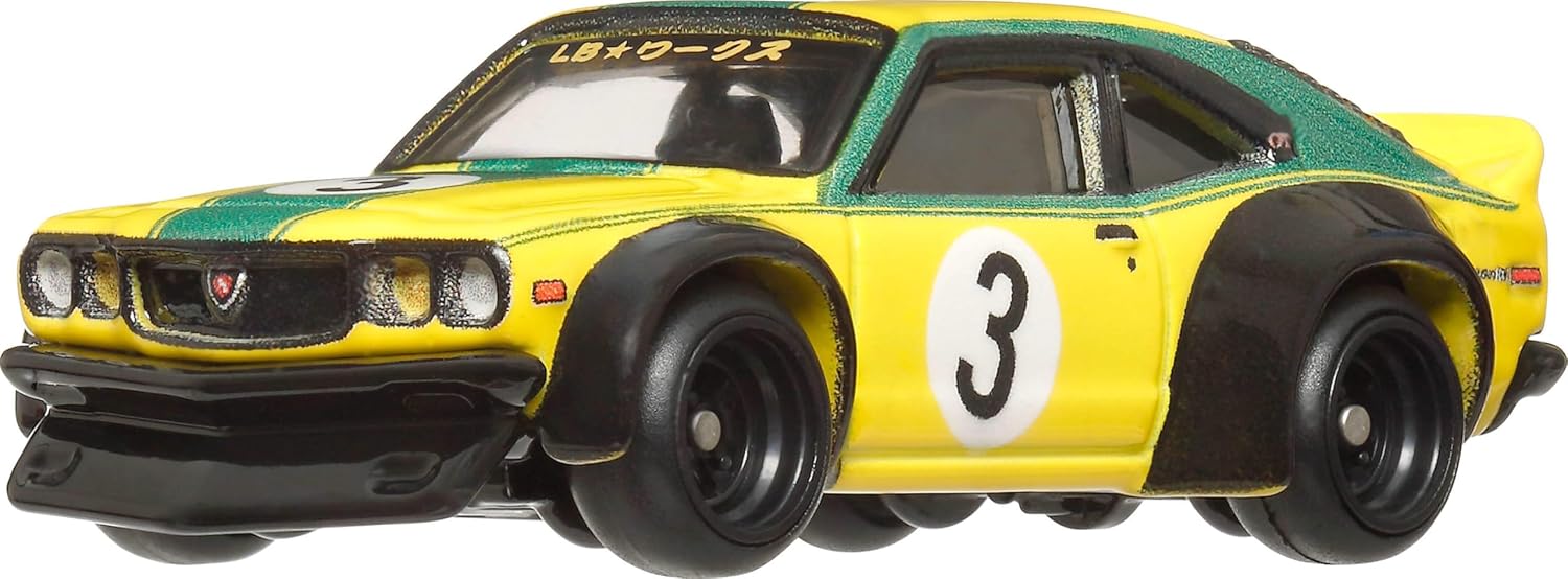 Hot Wheels Premium Car Culture Collectible Toy Car, 1:64 Scale Die-Cast Mazda RX3, Japan Historics 4 Vehicle with Real Riders Tires