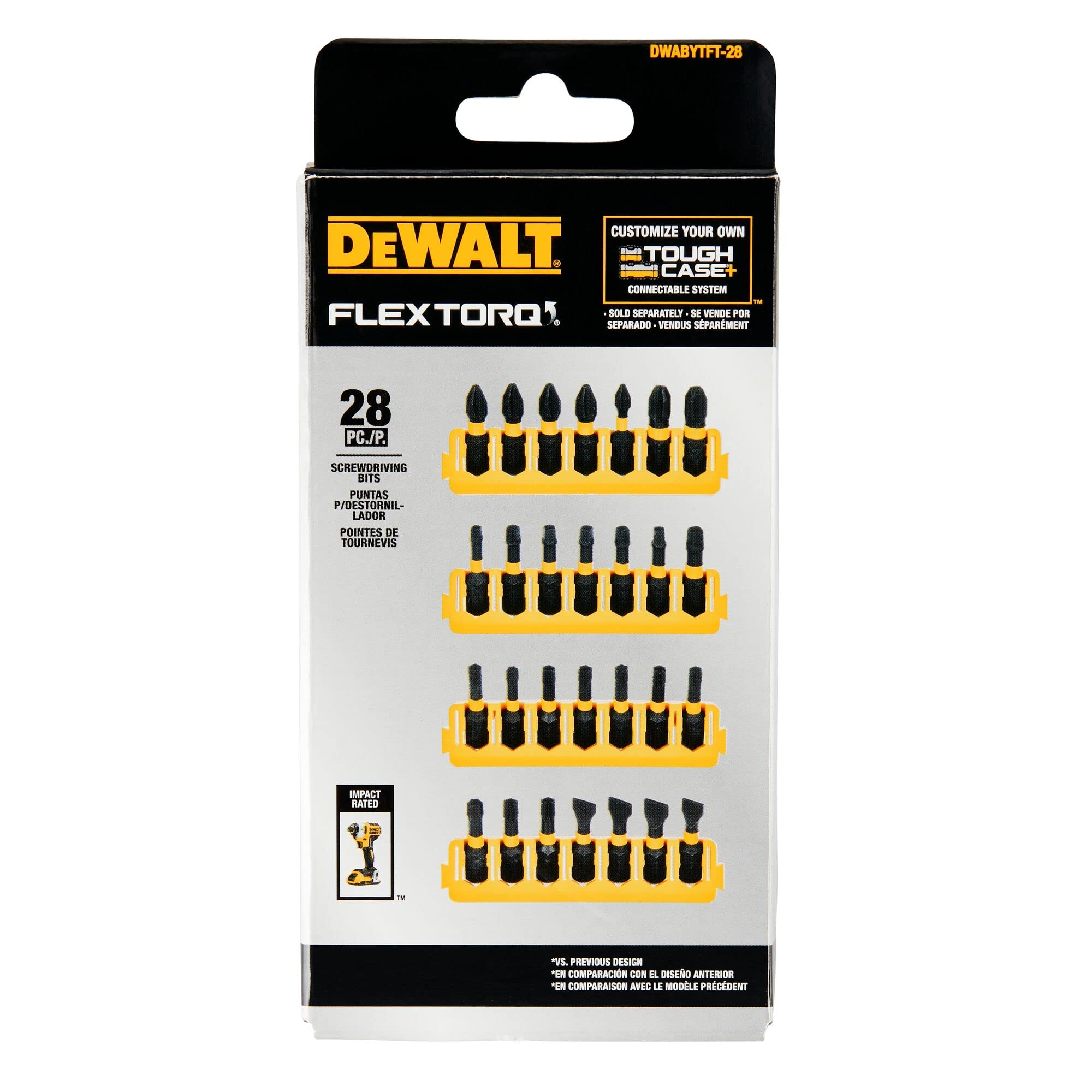 DEWALT BYTC Flex Torq Set #2 Phillips/#8 Slotted Set Shank Screwdriver Bit Set Screwdriver (28-Piece) (DWABYTFT-28)