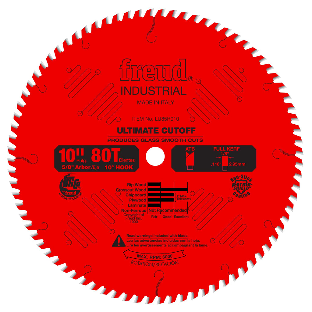Freud LU85R010: 10" Carbide Tipped Saw Blade for Crosscutting