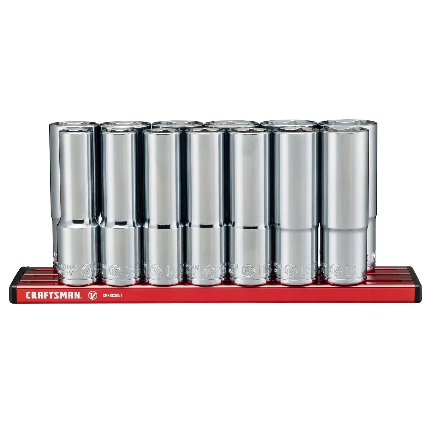 CRAFTSMAN V-SERIES Socket Set, Deep MM, 1/2 Inch Drive, 13 Piece (CMMT17595V)