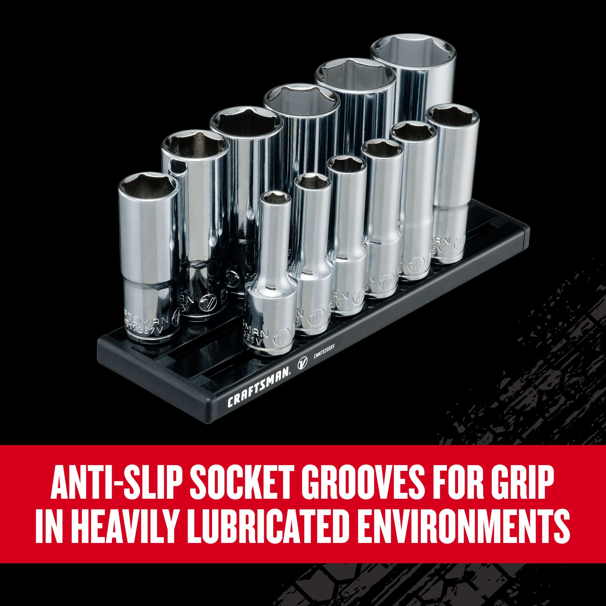 CRAFTSMAN V-SERIES Socket Set, Deep SAE, 3/8 Inch Drive, 12 Piece (CMMT17360V)