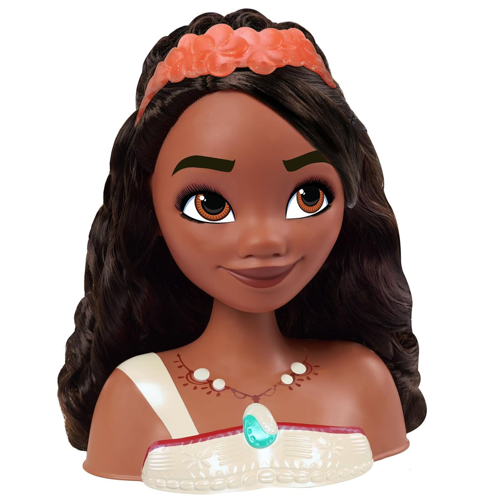 Just Play Disney Princess Moana 2 7-Piece Hairdressing Head Role Play Children's Toy from 3 Years