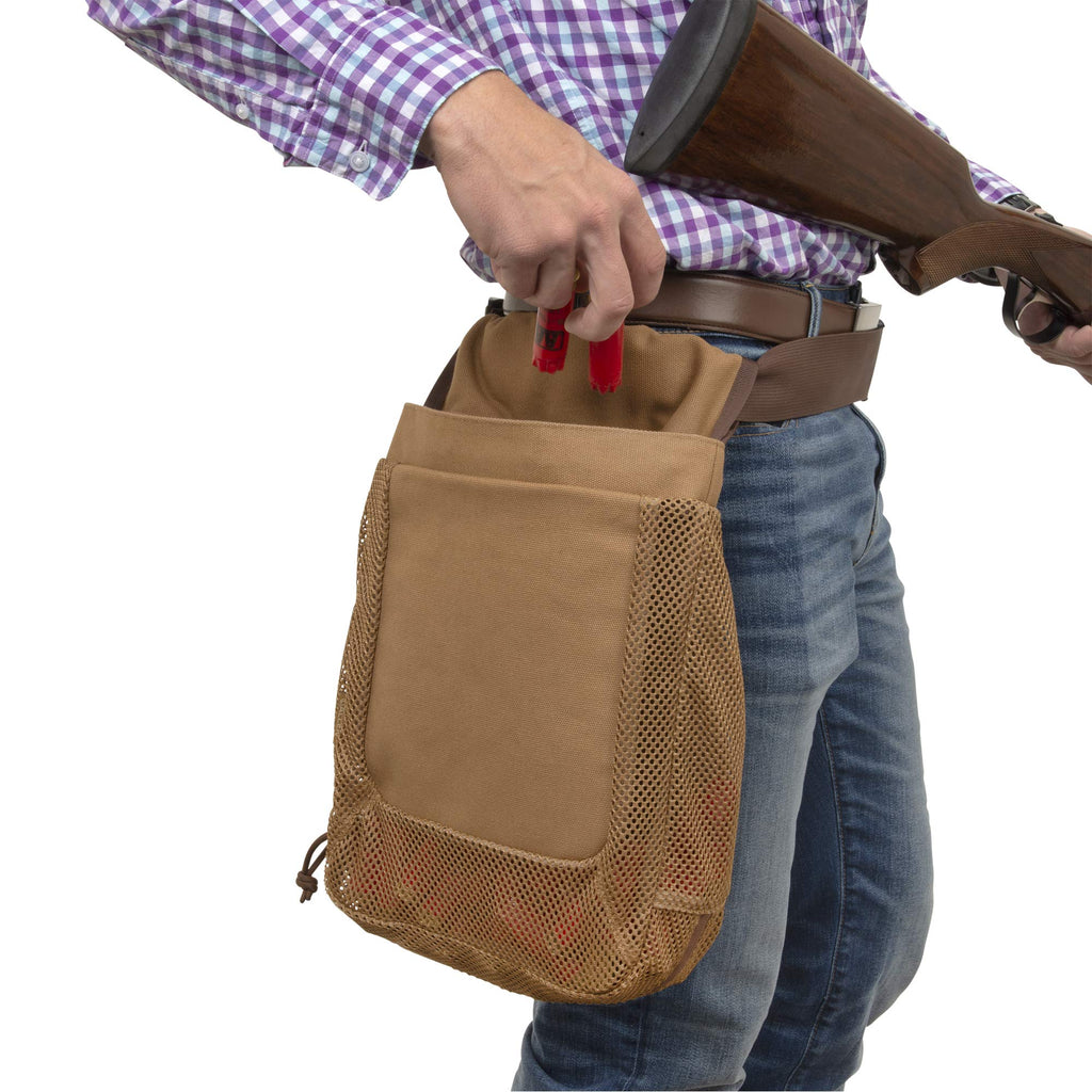 Allen Company Rival Hull Bag & 52 inch Waist Belt, Holds 100 Empty Hulls, Tan, Caramel Brown, One Size, Bags & Range_Trap & Skeet