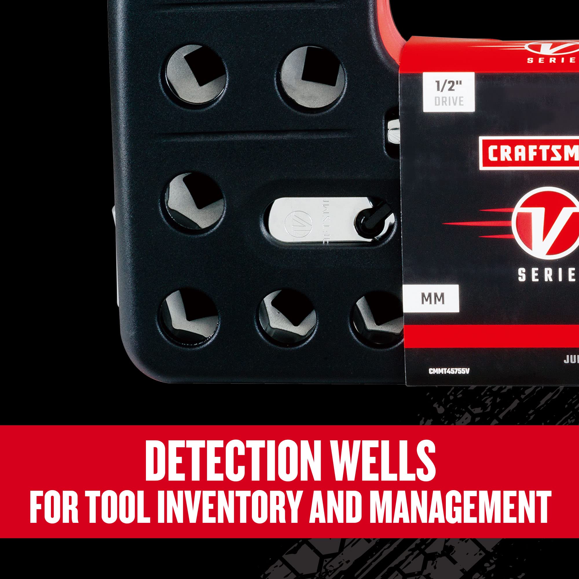 CRAFTSMAN V-SERIES Socket Set, Shallow MM, 1/2 Inch Drive, 21 Piece (CMMT45755V)