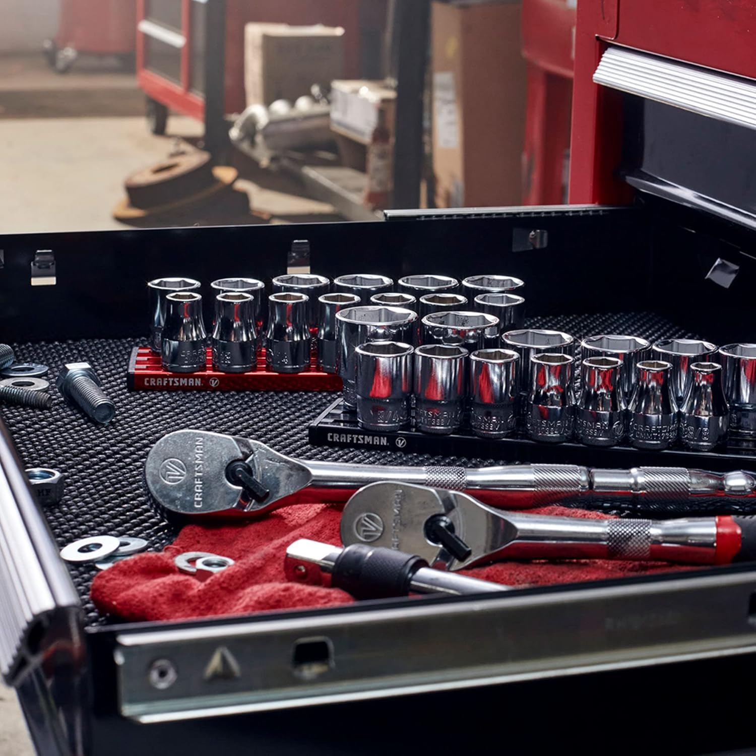 CRAFTSMAN V-SERIES Socket Set, Deep SAE, 1/2 Inch Drive, 13 Piece (CMMT17395V)