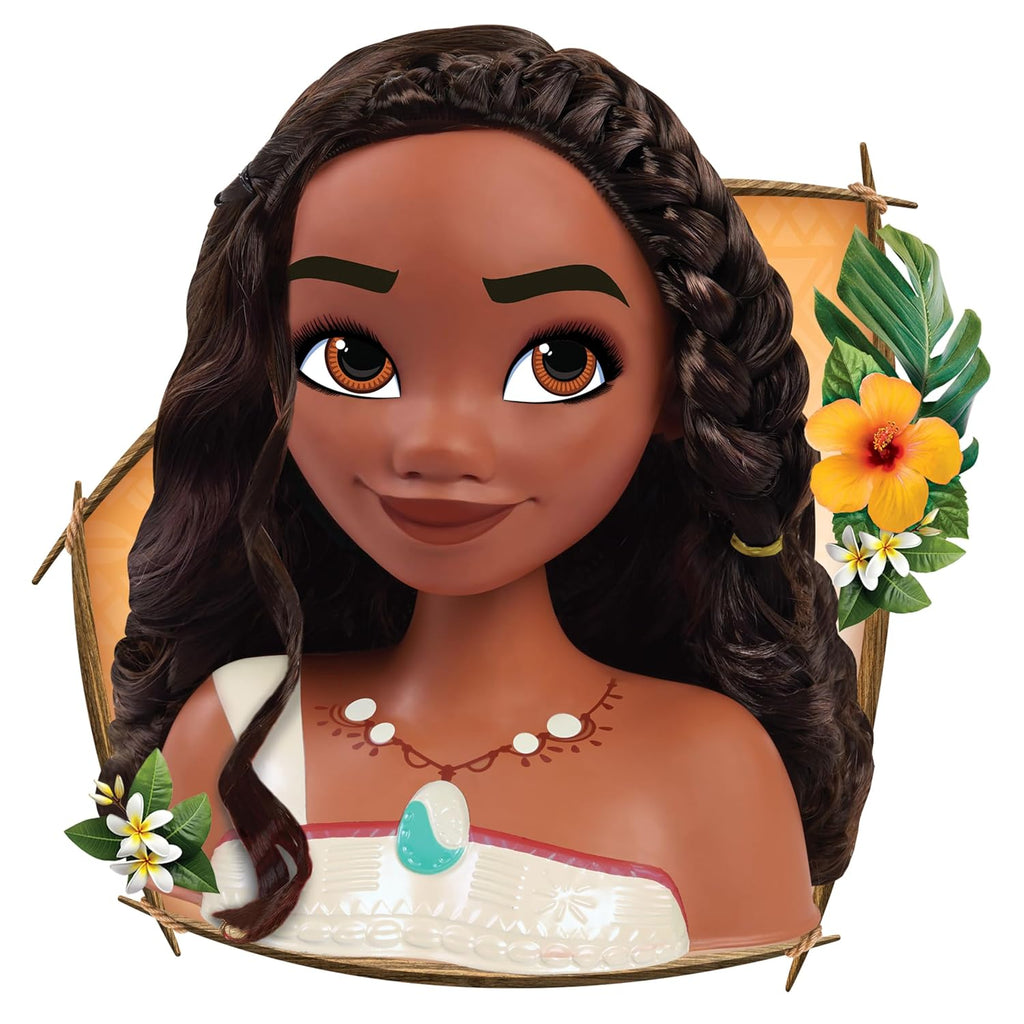 Just Play Disney Princess Moana 2 7-Piece Hairdressing Head Role Play Children's Toy from 3 Years