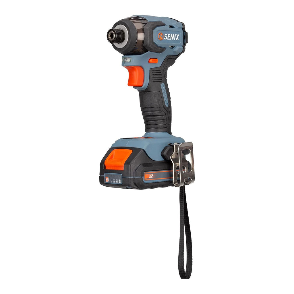 SENIX X2 20 Volt Max* 2-Piece Cordless Power Tool Kit with Battery Powered 1/2-Inch Drill Driver and 1/4-Inch Impact Driver, Includes Storage Bag, 2 2.0 Ah Batteries & Charger (S2K2B2-01)