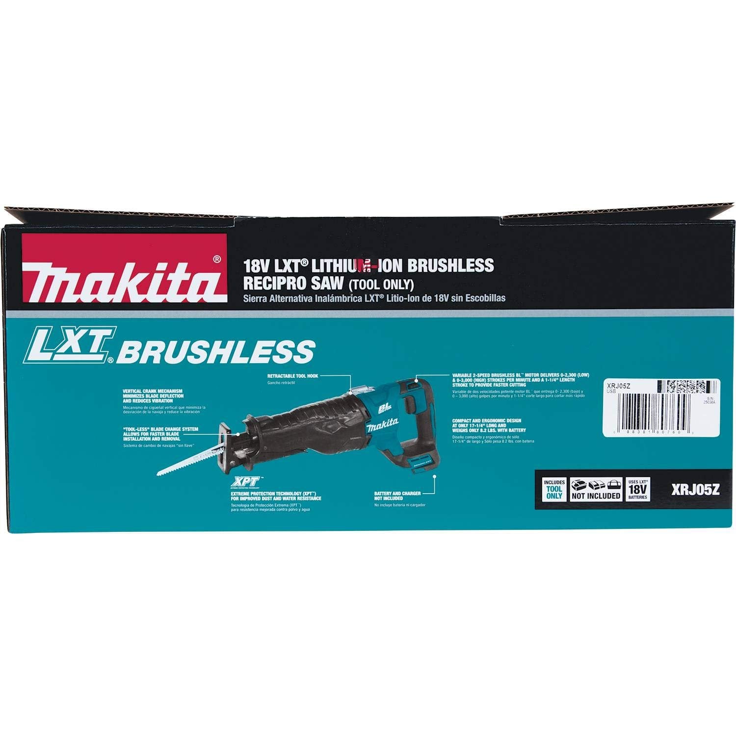 Makita XRJ05Z 18V LXT Lithium-Ion Brushless Cordless Reciprocating Saw (Tool Only)