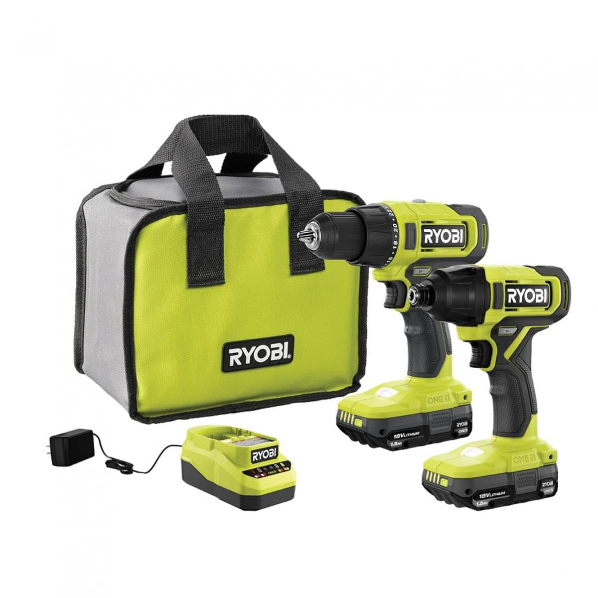 ONEAND 18V Cordless 2-Tool Combo KIT with Drill/Driver, Impact Driver, 2 1.5 AH BATTERIE