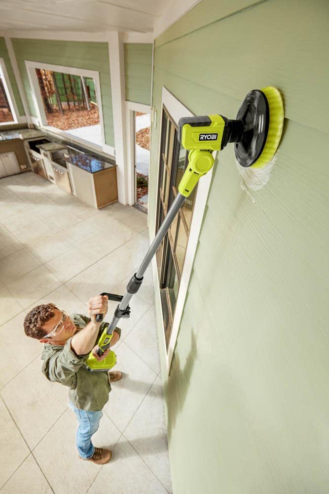 RYOBI 18-Volt ONE+ Cordless Telescoping Power Scrubber P4500 (Tool Only)