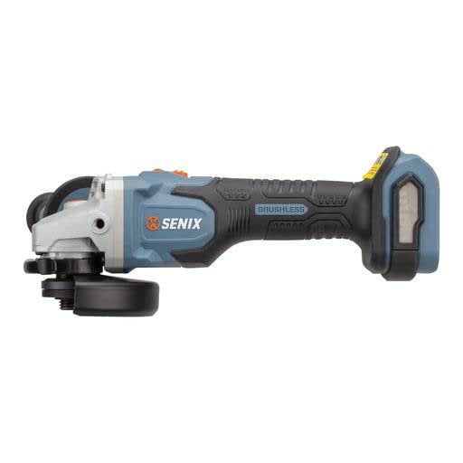SENIX PAX2125-M2-0 X2 20 Volt Max* 5-Inch Brushless Angle Grinder Tool, 8500 RPM Max, 3-Position Auxiliary Handle, Spring-Loaded Safety Slide Switch, Tool Only, Battery Not Included