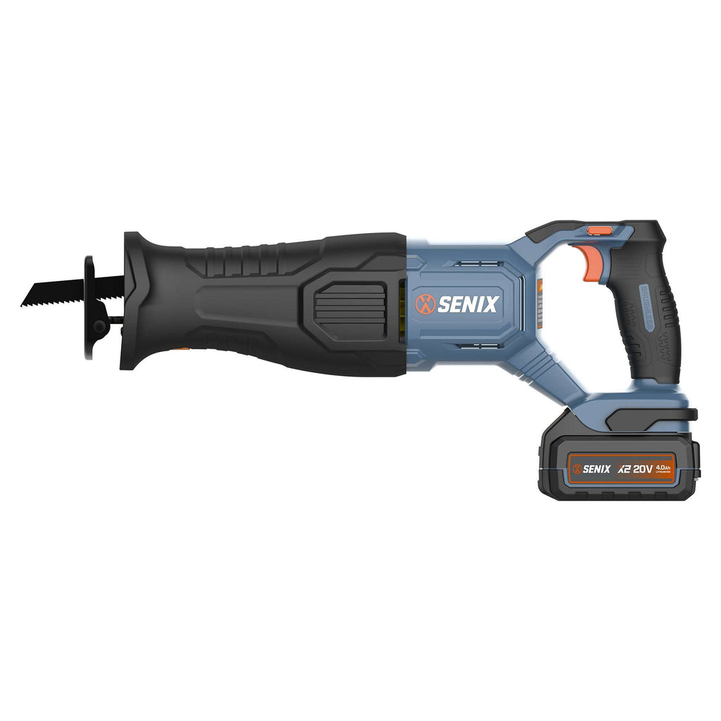 SENIX X2 20V Max* Cordless Reciprocating Saw, Brushless (4.0 Ah Battery & Charger Included) (PSRX2-M3)