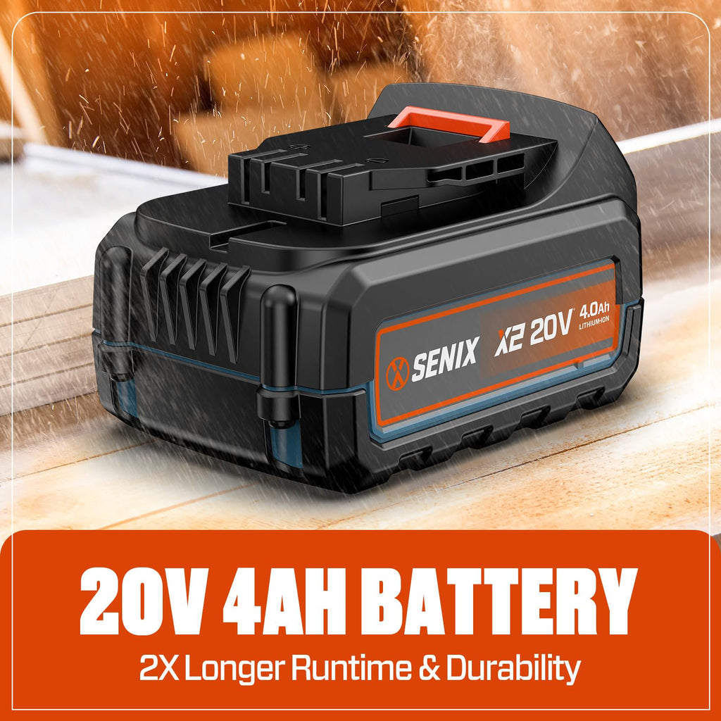 SENIX 20V Max 7-1/4" Circular Saw for Wood Cutting | Cordless Circular Saw with 4.0Ah Battery & Charger | 4200RPM Brushless Motor, LED Light, 55° Bevel | Storage Bag Included (PSCX2-M3)