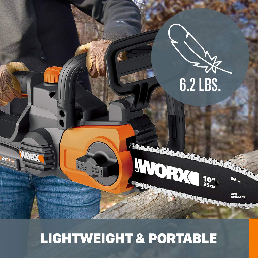 Worx 20V 10" Cordless Chainsaw Power Share with Auto-Tension (Tool Only) - WG322.9