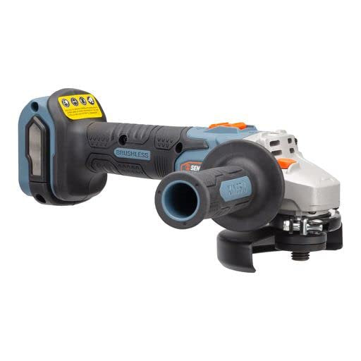 SENIX PAX2125-M2-0 X2 20 Volt Max* 5-Inch Brushless Angle Grinder Tool, 8500 RPM Max, 3-Position Auxiliary Handle, Spring-Loaded Safety Slide Switch, Tool Only, Battery Not Included