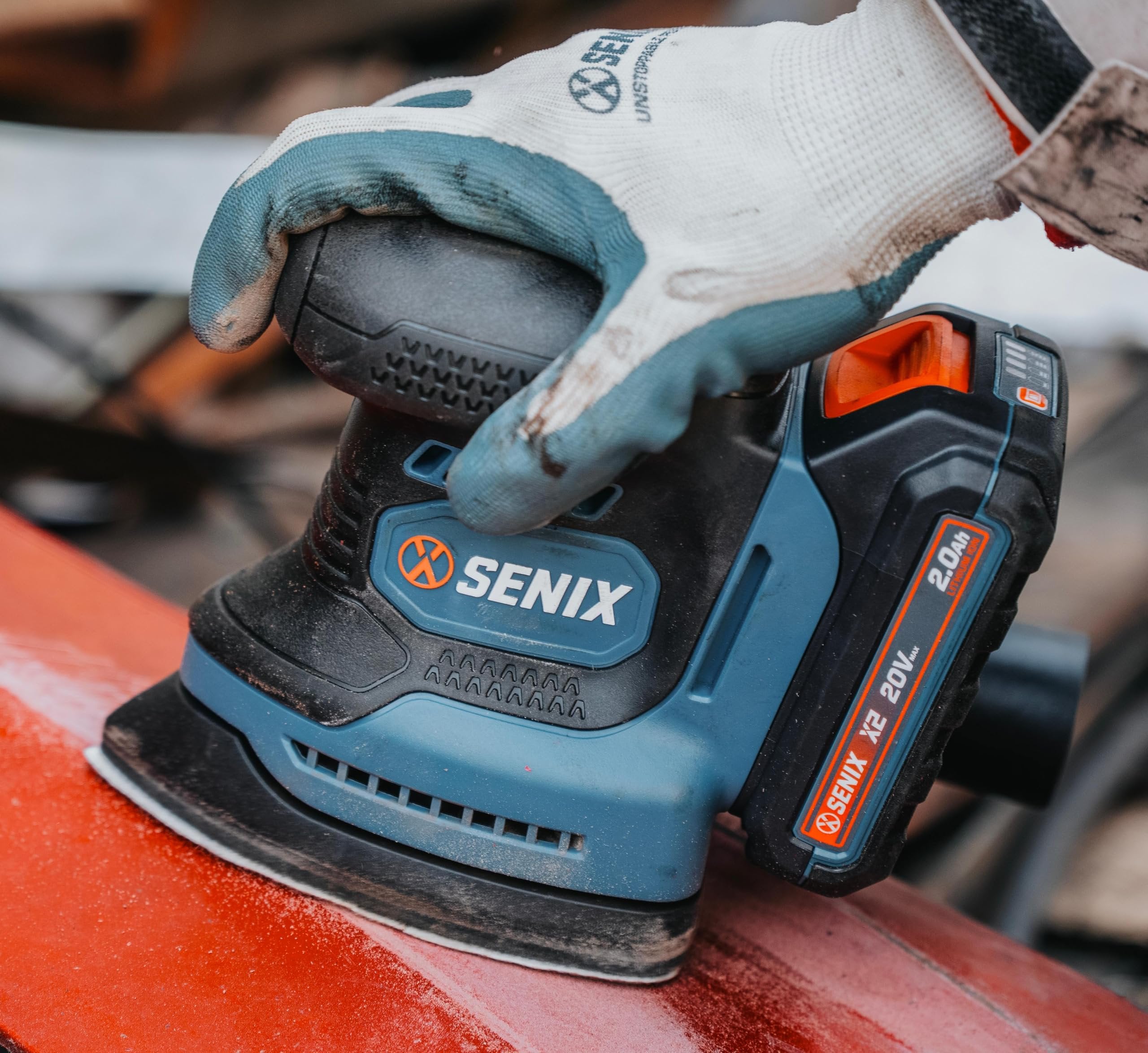 SENIX 20V Cordless Detail Sander,Electric Hand-Sander with 11,000 OPM,Lightweight & Compact Design for Woodworking,Furniture,Drywall,Paint Removal(Tool Only,No Included Battery)