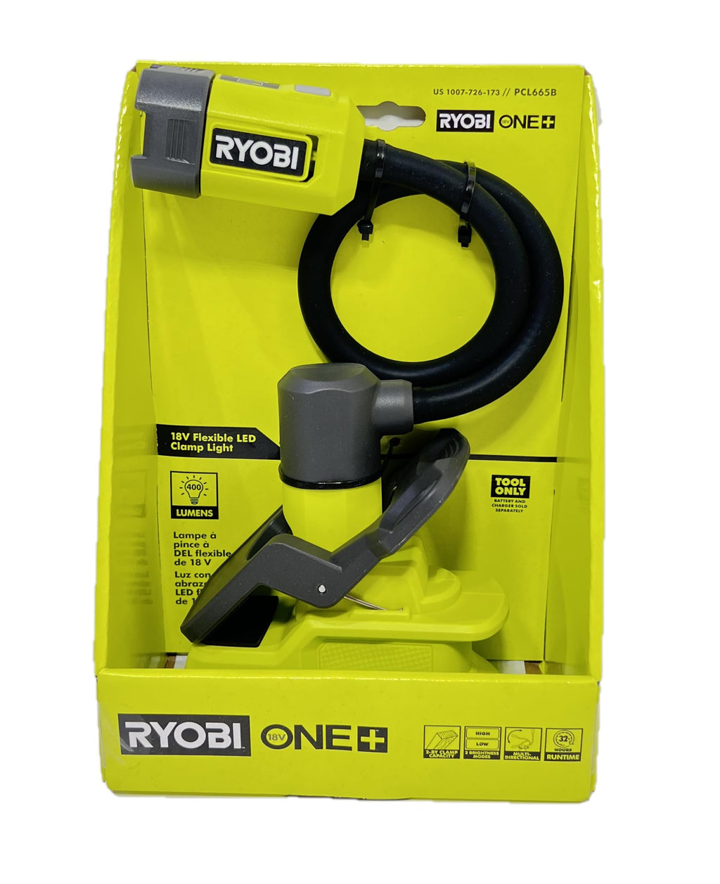 RYOBI 18V ONE+ Cordless Flexible LED Clamp Light PCL665
