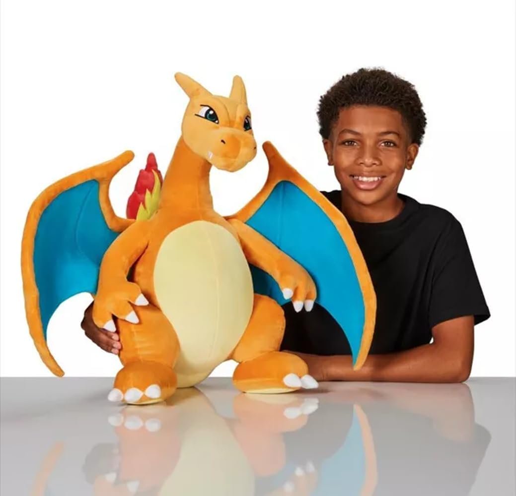 Pokemon 24" Jumbo Charizard Large Plush - Officially Licensed - Charmander Giant Evolution Figure - Authentic Pillow Stuffed Animal Toy Gift for Kids, Boys, Girls - 2+