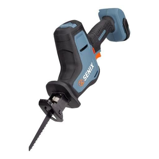 SENIX PSRX2-M2-0 X2 20 Volt Max* 7/8-Inch Compact Reciprocating Saw Power Tool Set, Variable Speed, 3000 SPM Max, Tool-Less Blade Clamp, 3-Mode LED Light, Tool Only, Battery Not Included