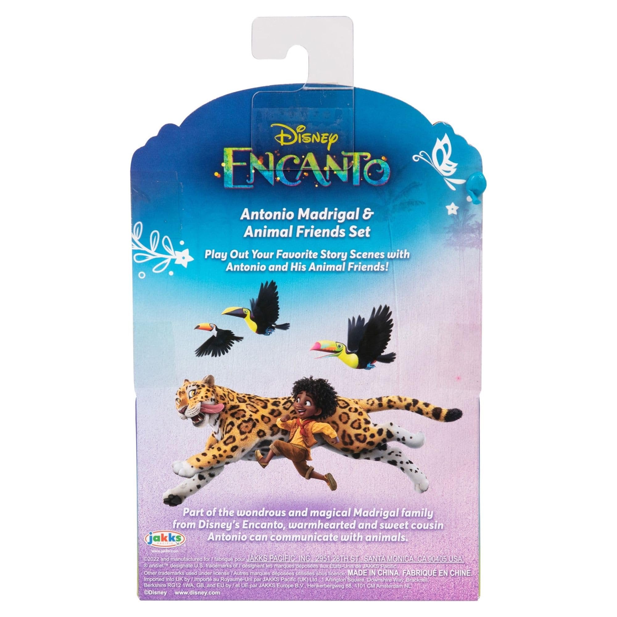 Disney Encanto – JK225581 – Antonio + Animals Figurine Set – Antonio Madrigal & 1 Jaguar, 1 Toucan, 1 Capybara and 1 Coati