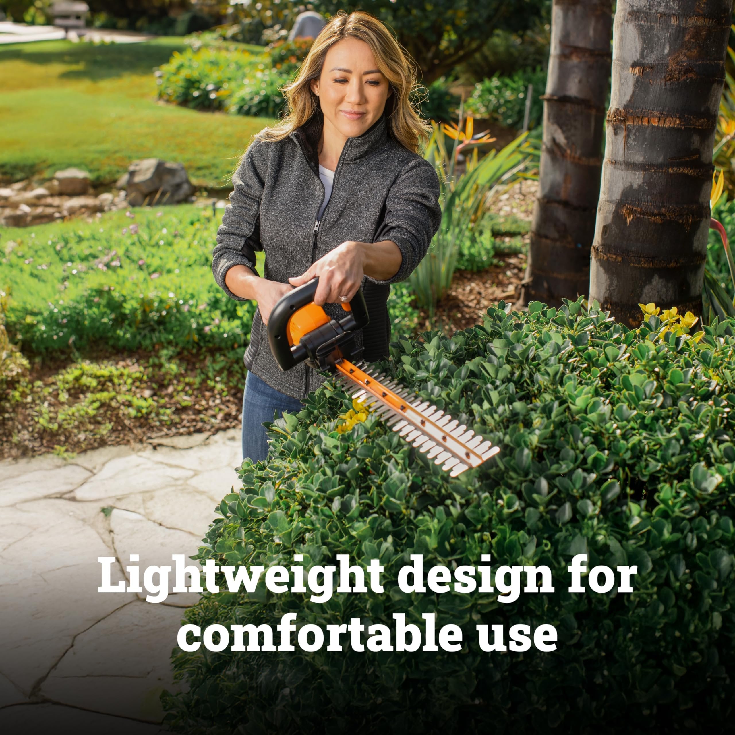 WORX 22" Cordless Hedge Trimmer, Electric Hedge Trimmer with Dual-Action Blades, Lightweight Bush Trimmer with 4.4 LBS, Battery & Charger Not Included, WG261.9