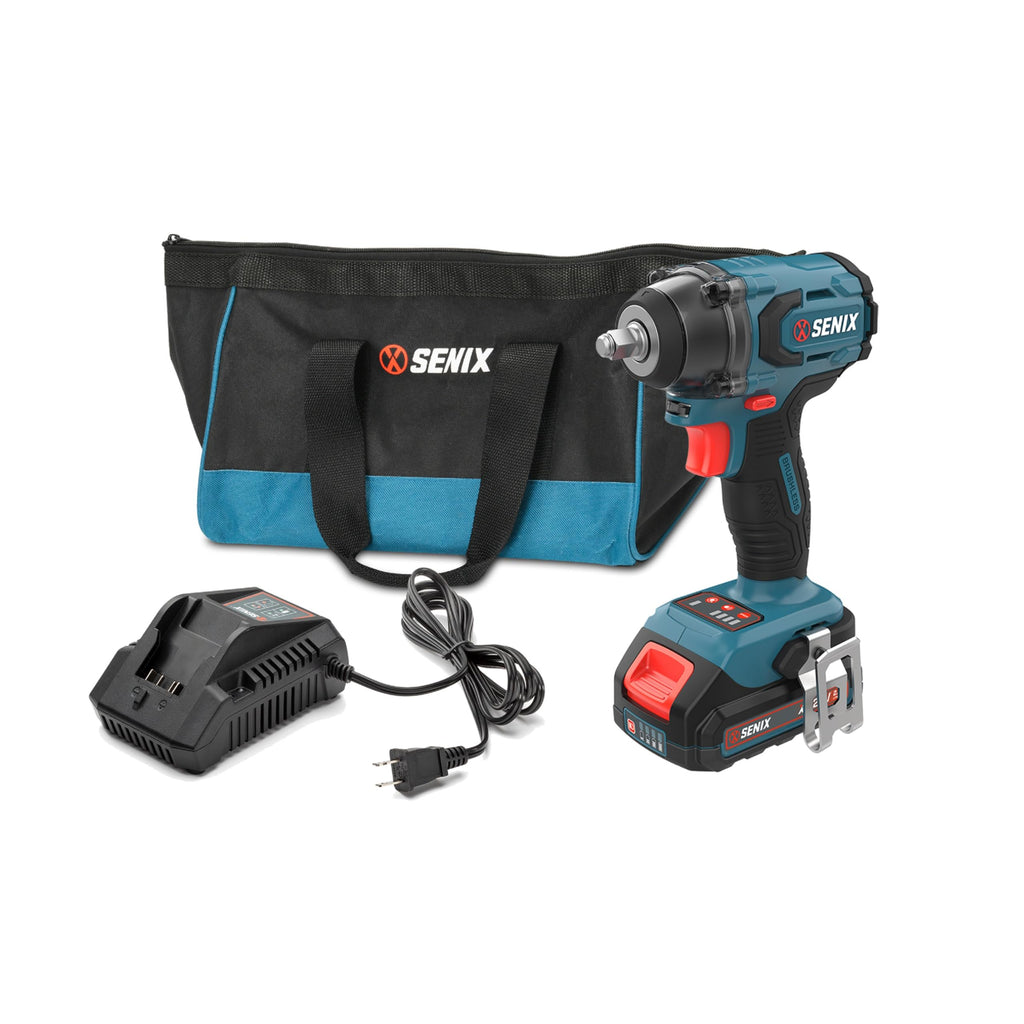 SENIX X2 20 Volt Max* 3/8-Inch Cordless Impact Wrench, Brushless Motor, 365 Foot-Pounds of Max Torque, 4-Speed, Includes Storage Bag, Battery and Charger Included (PDWX2-M11) $30.00 off of already reduced price for Daily Deal SPECIAL PRICE $50.74