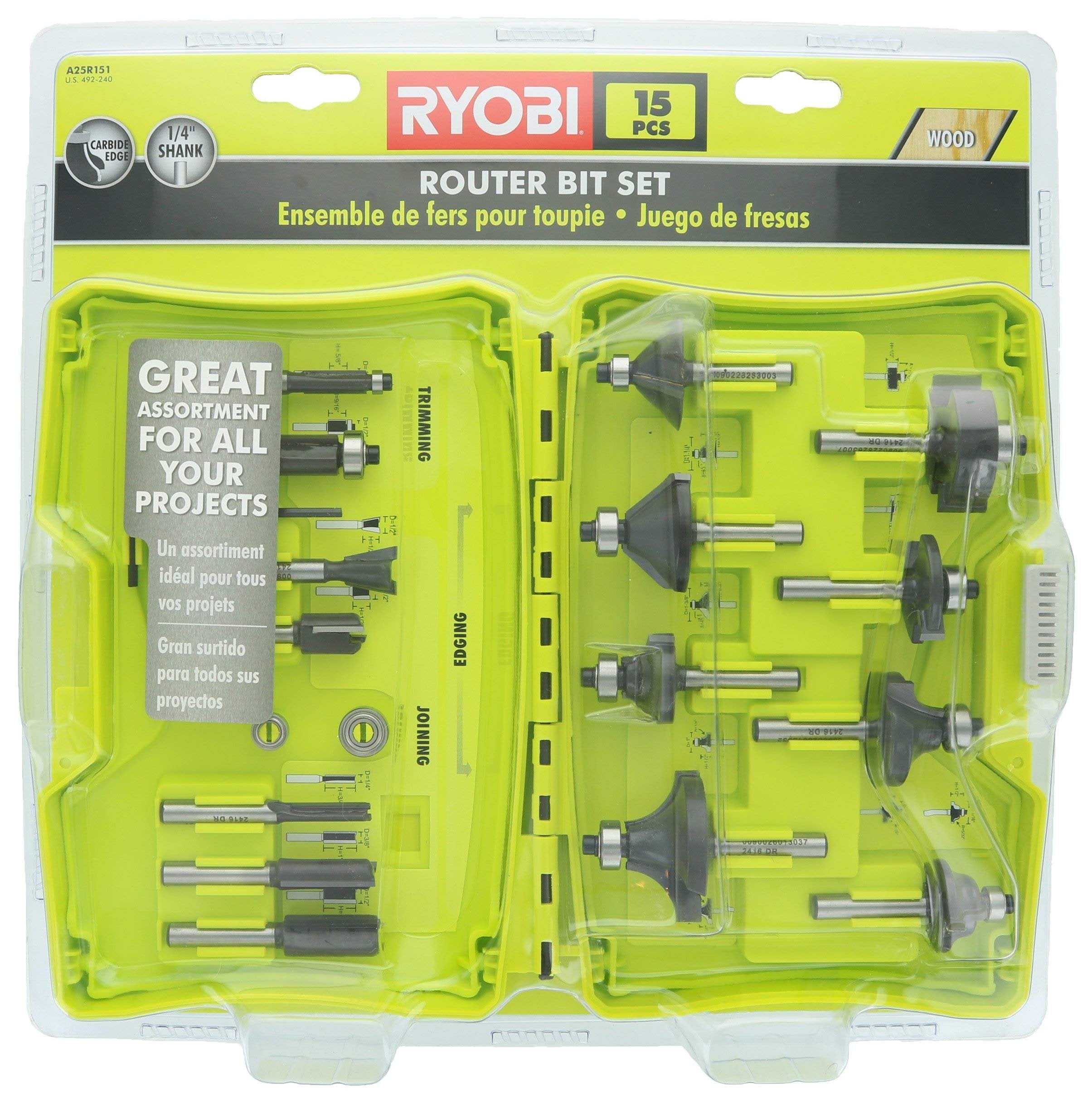 Shank Carbide Router BIT Set 15-Piece