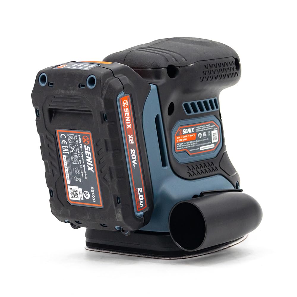 SENIX 20V Cordless Detail Sander,Electric Hand-Sander with 11,000 OPM,Lightweight & Compact Design for Woodworking,Furniture,Drywall,Paint Removal(Tool Only,No Included Battery)