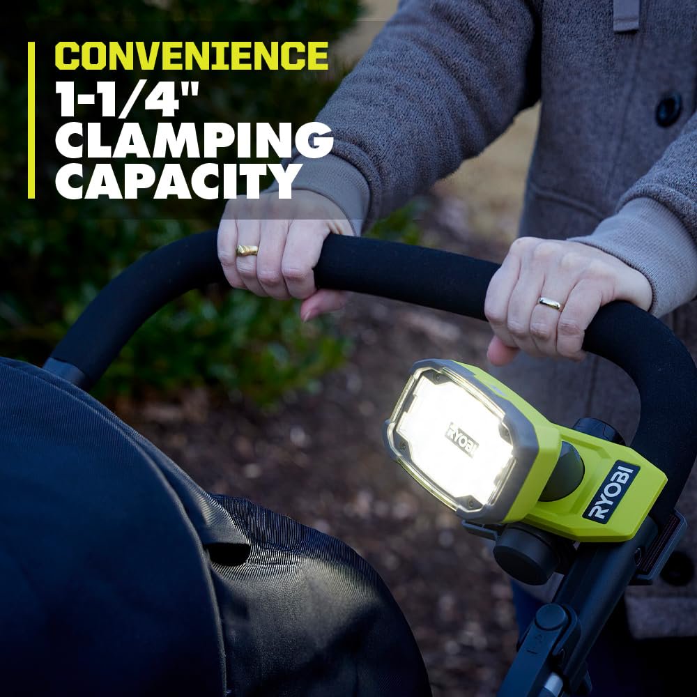 RYOBI USB Lithium Magnetic Clamp Light Kit with 2.0 Ah Battery and Charging Cable