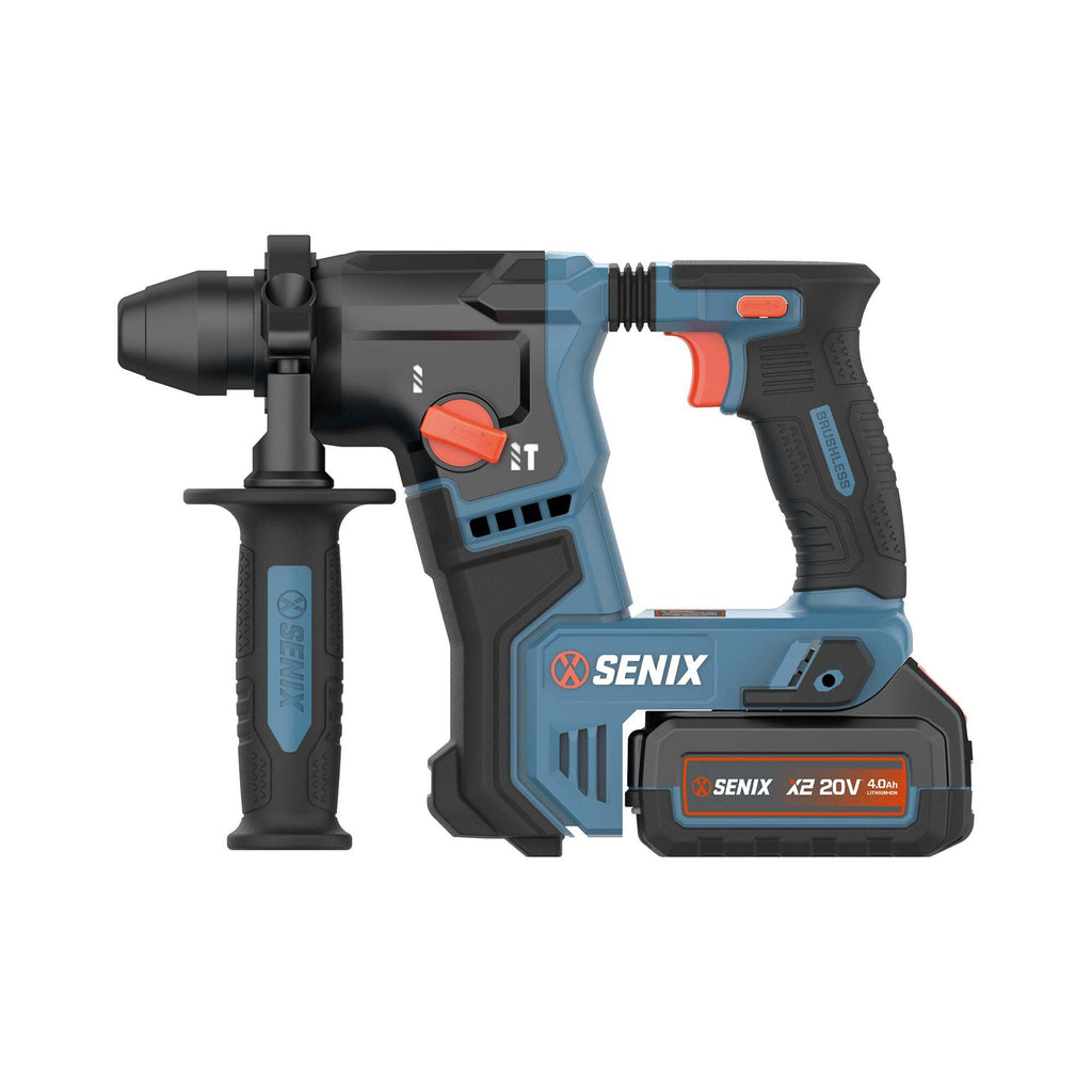 SENIX X2 20 Volt Max* SDS-Plus Cordless 5/8" Rotary Hammer Drill with Brushless Motor, Auxiliary Handle, Dual Function, & Vibration Control, Includes Battery, Charger, & Storage Bag (PDRX2-M2)NOW Deal-of-the-Day $45.99