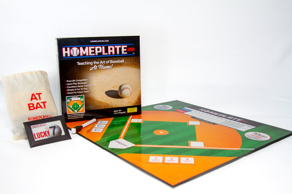 HomePlate USA Baseball Strategy Board Game, Teaching the Art of Baseball at Home, for Ages 10+, 1 or 2 Players
