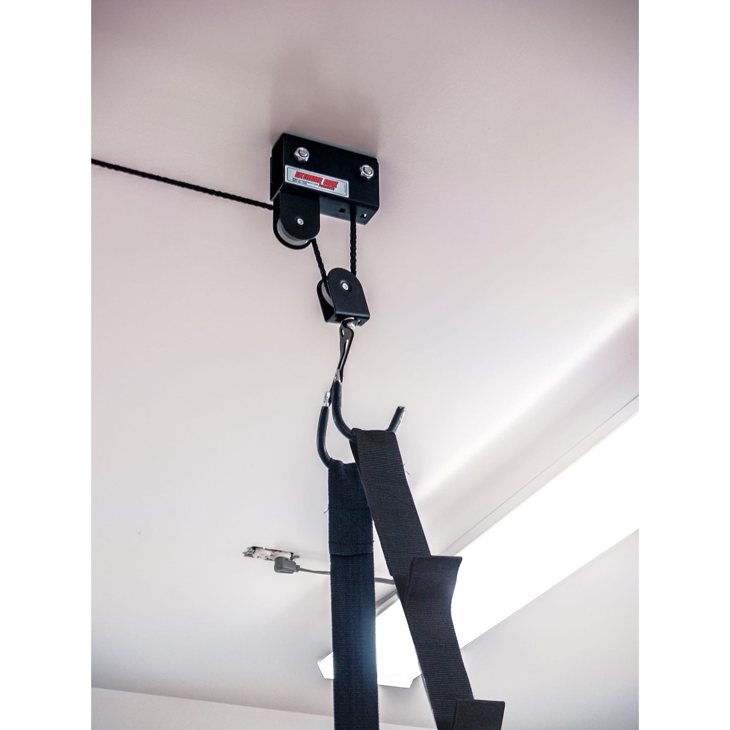 Extreme Max 3004.0204 Kayak/Canoe/Bike/Ladder Hoist & Lift for Storage in Shop or Garage - 120 lb. Capacity,Black