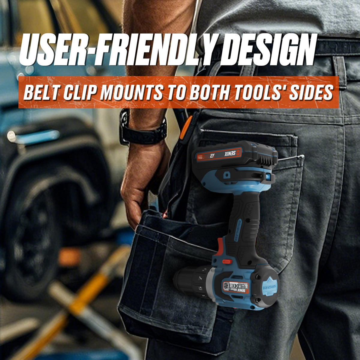 SENIX 20V Max Cordless Drill/Driver Set, Power Tool Kit with 2.0 Ah Batteries and Charger, Brushless Motor, 1/2-Inch, 2 Variable Speed, Soft Bag Included(PDDX2-M2)