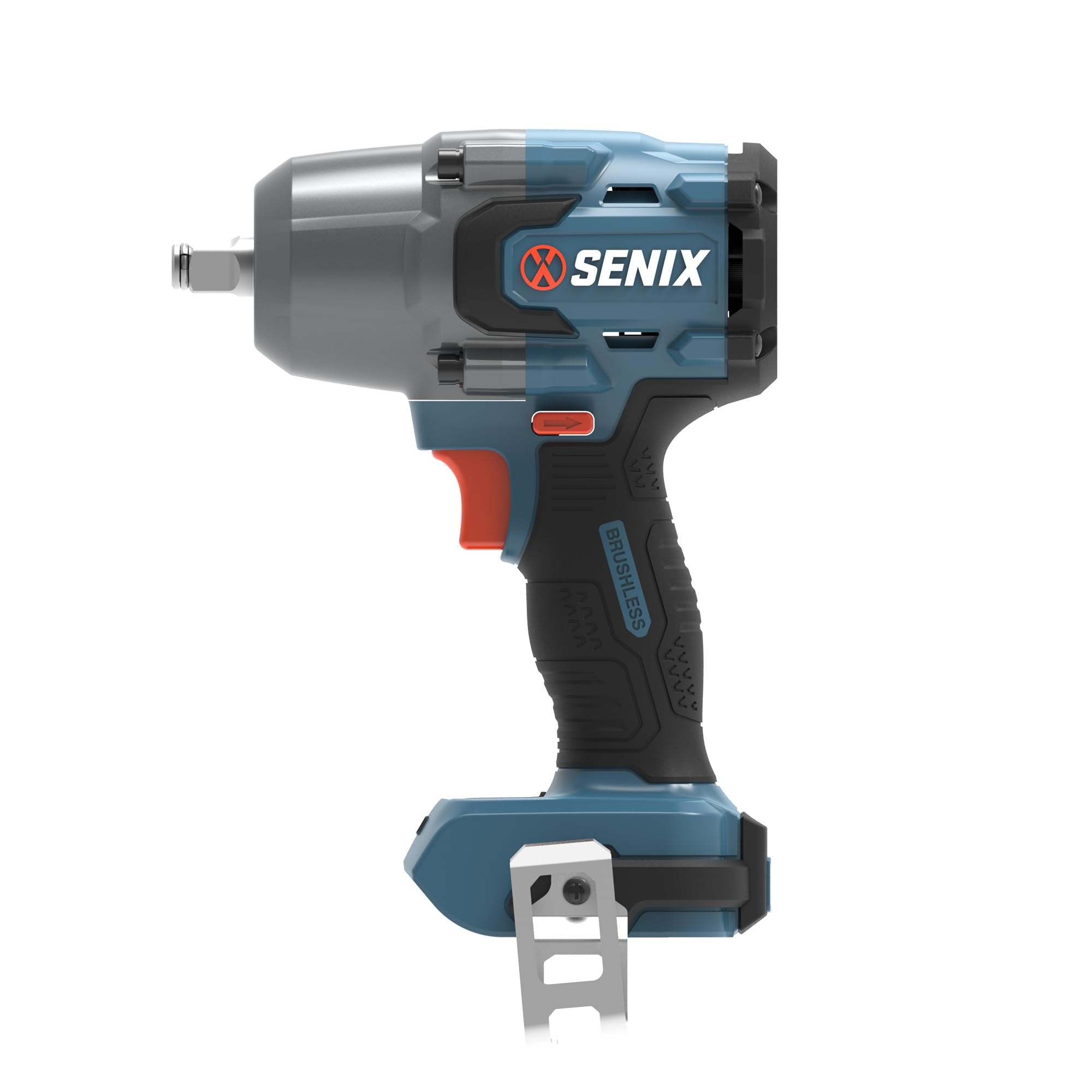 SENIX 20 Volt Max* 1/2" Cordless Impact Wrench, 550 ft-lbs. Max Torque, 4000 RPM Max, 3 Speed Mode, Brushless Motor - Includes Belt Clip, Tool Only, Battery Not Included (PDWX2-M7-0)